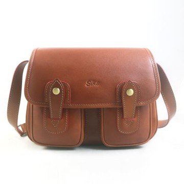 Sika真皮手工包 多口袋書包(小)-原色褐 M6009A-01