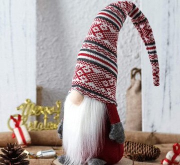 圣誕節裝飾品毛絨針織無臉公仔擺件櫥窗柜臺桌面美陳節日禮物禮品