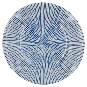 Saikai 西海陶器 波佐見燒 十草紋點心碟 日本產 260g 尺寸 17 x 3 cm  十草紋 藍白色  1個