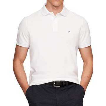 Tommy Hilfiger 2025男時尚棉質針寬鬆款白色短袖POLO