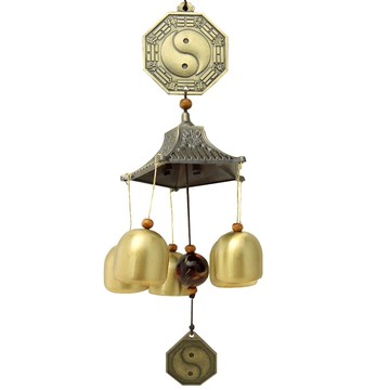 【168開運坊】【居家/陽宅  化五黃煞//太極八卦銅風鈴(5個)】開光 /擇日