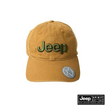 JEEP 男裝 品牌LOGO立體電繡棒球帽-棕色