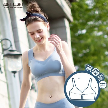 SOFT LIGHT -「雲朵芙蕾」輕柔隱形背扣內衣(天藍)