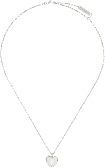 Ambush 银色 Pearl Heart Charm 项链