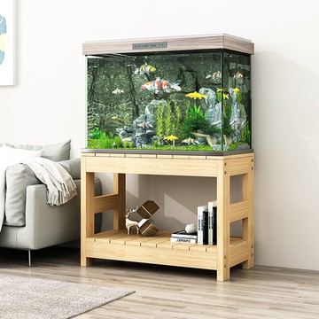 魚缸架 實木魚缸架子魚缸底座置物架承重雙層架子鬆木組缸架子魚缸架缸架【MJ192211】