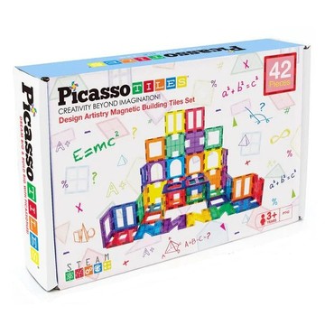 PicassoTiles磁力片 PT42 鏤空造型磁力片組42pc