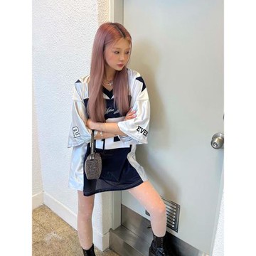 [現貨]夏季新款美式設計小眾足球12號球衣寬松運動短袖T恤上衣女