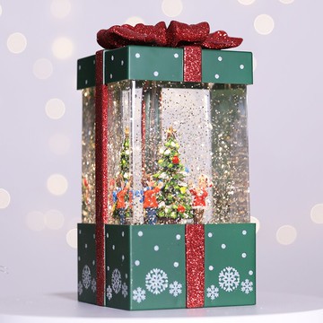 圣誕節工藝品送幼兒園禮物usb插電發光音樂禮盒圣誕老人裝飾品