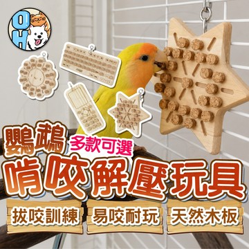 【歐豆K】鸚鵡解壓玩具 原木磨牙玩具 益智玩具 拔軟木塞玩具 鸚鵡訓練遊戲 訓練玩具 拉扯玩具 懸掛玩具 鳥玩具