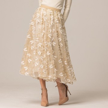 蝴蝶翩翩起舞菲利斯紗裙  米白