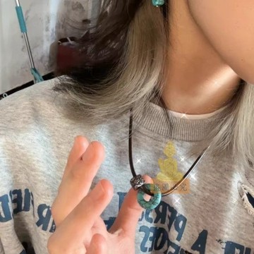 台灣出貨🔥項鍊 鎖骨項鍊 平安扣項鍊 復古國風項鍊 藏族綠頌石項鍊 廢土風項鍊 中式男女項鍊 招財平安項鍊 辟邪擋災項鍊