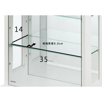 kingjet 加購玻璃層版35x14cm公仔櫃玻璃層板(含4pcs支柱) mit