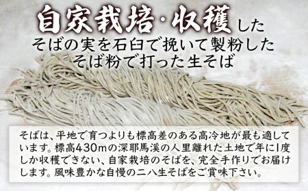 打ちたて直送 1300年のこだわり 自家栽培 極上 石臼引き 手打ち 本格 二八生そば 汁付2人前×2セット・しいたけの辛子漬け200g×1個 蕎麦粉 年越しそば そば打ち 手打ちそば 二八生蕎麦 大分県産 九州産 中津市 国産