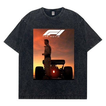 f1 電影 4dx 美式 水洗 水洗短T 短袖 oversize t恤 落肩 街頭 潮流穿搭 客訂圖案