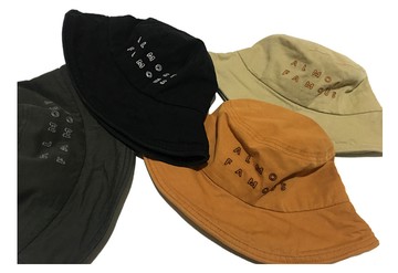 FINDSENSE X 韓國英文字母刺繡水洗棉漁夫帽子休閑chic防曬出游遮陽帽盆帽