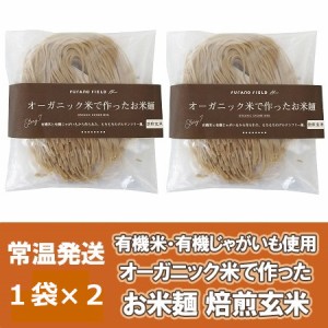 オーガニック 米粉麺 送料無料 米粉 麺 無添加 オーガニック米 こめ粉 グルテンフリー 玄米麺 1袋×2 有機米 と 有機野菜 じゃがいも 使