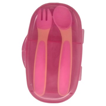 Skater 易握彎角叉匙組  粉色  JF-18431  1組