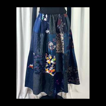 藍色 || 和服 || 拼接 || 長裙 || 訂製