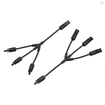 Y Branch 太陽能連接器並行電纜適配器 3 路太陽能電纜連接器自鎖 IP67 防水光伏面板公母延長連接器 12AW