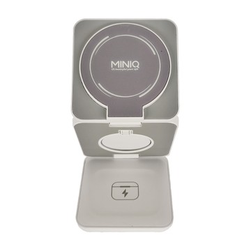 MINIQ 3合1折疊式磁吸無線充電器座 WC-002 白色 支援手機/耳機/手錶無線充電  1個