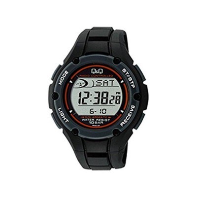 citizen シチズン Q 腕時計 デジタル 電波 ソーラー 防水 日付 ウレタンベルト メンズ ブラック MHS6-300