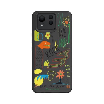 Zenfone 11 Ultra SolidSuit 黑 - MacaronToe 馬卡龍腳趾 - 勇敢一點 We Rock