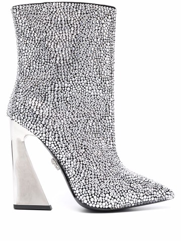 Philipp Plein - crystal-embellished ankle boots - women - Calf Leather/Calf Leather/Calf Leather/glass - 36 - Silver