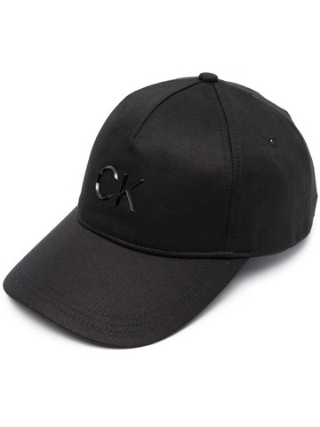 Calvin Klein - logo plaque baseball cap - women - Cotton/Lyocell - One Size - Black