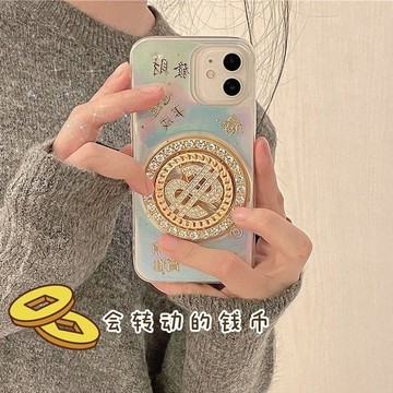 輕奢旋轉美金 三星s21+ s20fe 手機殼 s10 s9 s8 鐳射 note10+ 20ultra 軟殼 防摔殼