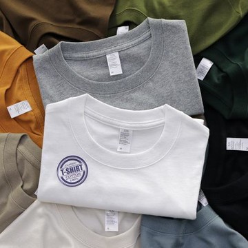 HAVE BLUE夏季薄款基礎白色體恤休閑圓領打底衫純色純棉短袖T恤男