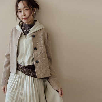 現貨★簡約小香風黑排釦混色織紋挺版外套(共2色)1028 【NR2209】