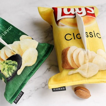 ❤韓式好物❤北歐爆款薯片紙巾盒家用薯片紙巾袋牀頭抽紙袋車載創意紙巾袋客廳