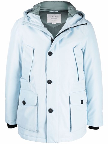 Woolrich - hooded duck-feather padded jacket - men - Polyamide/Polyester/Duck Feathers - S - Blue