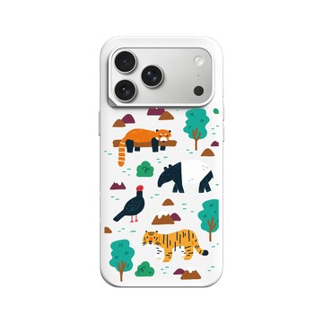 iPhone 17 Pro Max SolidX 白 - RHINOSHIELD X Taipei Zoo - 亞洲區插畫（小貓熊、越南鷴、馬來虎、馬來貘）