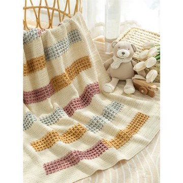 新媽咪手作簡易華夫格毯子手工diy鉤針編織打發時間毛線團材料包