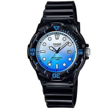 CASIO 清涼海洋風女錶-漸層藍x黑 LRW-200H-2E