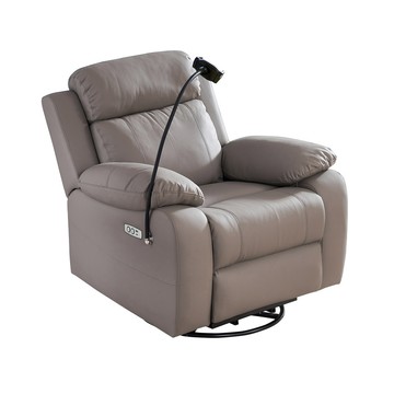 【多瓦娜】凱菲舒柔耐磨皮單人位電動沙發-二色駝色