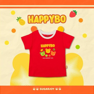 OMYMONSTER Happy Bo 快樂熊寶短袖上衣 紅色