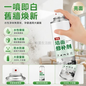 台灣出貨 水性環保牆面自噴漆 300ml 大瓶裝 淨味無甲醛 快速覆蓋霉斑塗鴉 客廳臥室牆壁修補 按壓式噴頭操作