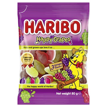 哈瑞寶葡萄風味Q軟糖80g(1/8依序出貨)