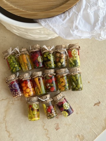 娃娃 微型 1:12 微型罐 15 件