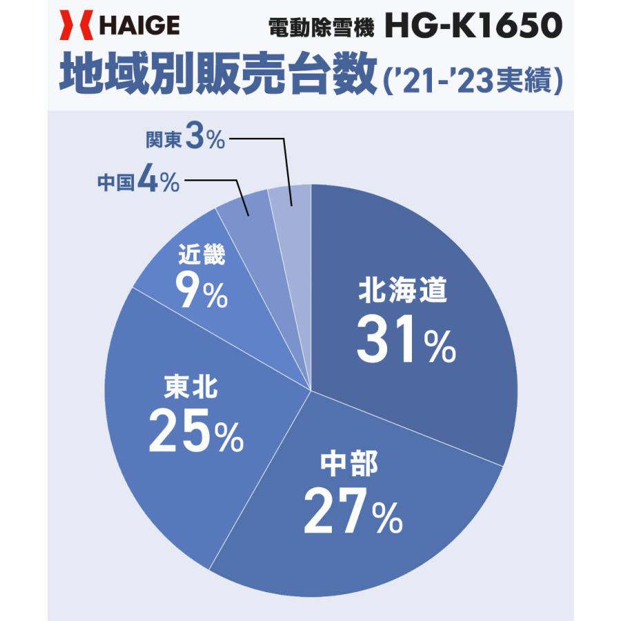 ハイガー産業 電動除雪機 20m延長コード付 HG-K1650