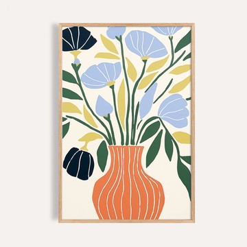 花語之舞 Dancing Petals / 當代插畫 花卉海報 掛畫