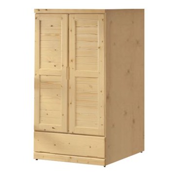 文創集 康順心3尺實木二門單抽衣櫃-90x58x150cm免組