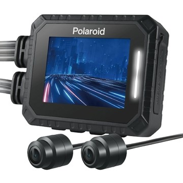 Polaroid 寶麗萊 新巨蜂鷹 機車HDR夜視雙鏡頭行車記錄器 附32G記憶卡  黑色  MS210WG