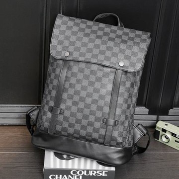 街頭潮流時尚男包雙肩包男潮牌休閑大容量格子背包韓版男士電腦包