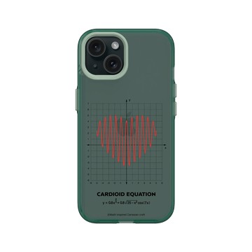 iPhone 15 Clear 憂墨綠 - Valentine's Day Collection - 愛的方程式：心跳（紅）