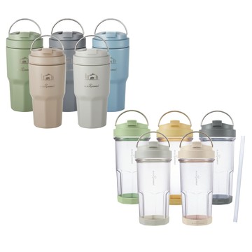 【Black HAMMER 官方直營】(2入組)芯涼鈦陶瓷手提冰壩杯930ml+ECOZEN輕透隨行杯980ml