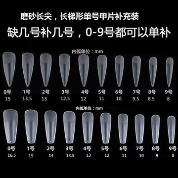 💗台灣出貨💗美甲甲片兩用磨砂款長尖形梯形單號系列補充裝美甲店專用超薄無痕店長推薦