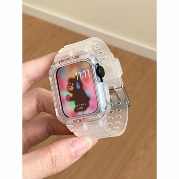 《台灣出貨》適用 APPLE WATCH 字母一體錶帶 硅膠錶帶 一體錶帶 SE S8 S7 S9 45mm 女士錶帶